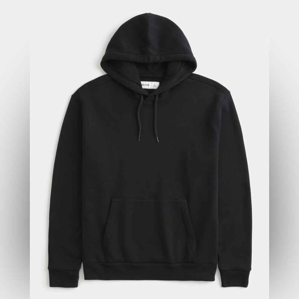 Hollister Black Relaxed Icon Hoodie